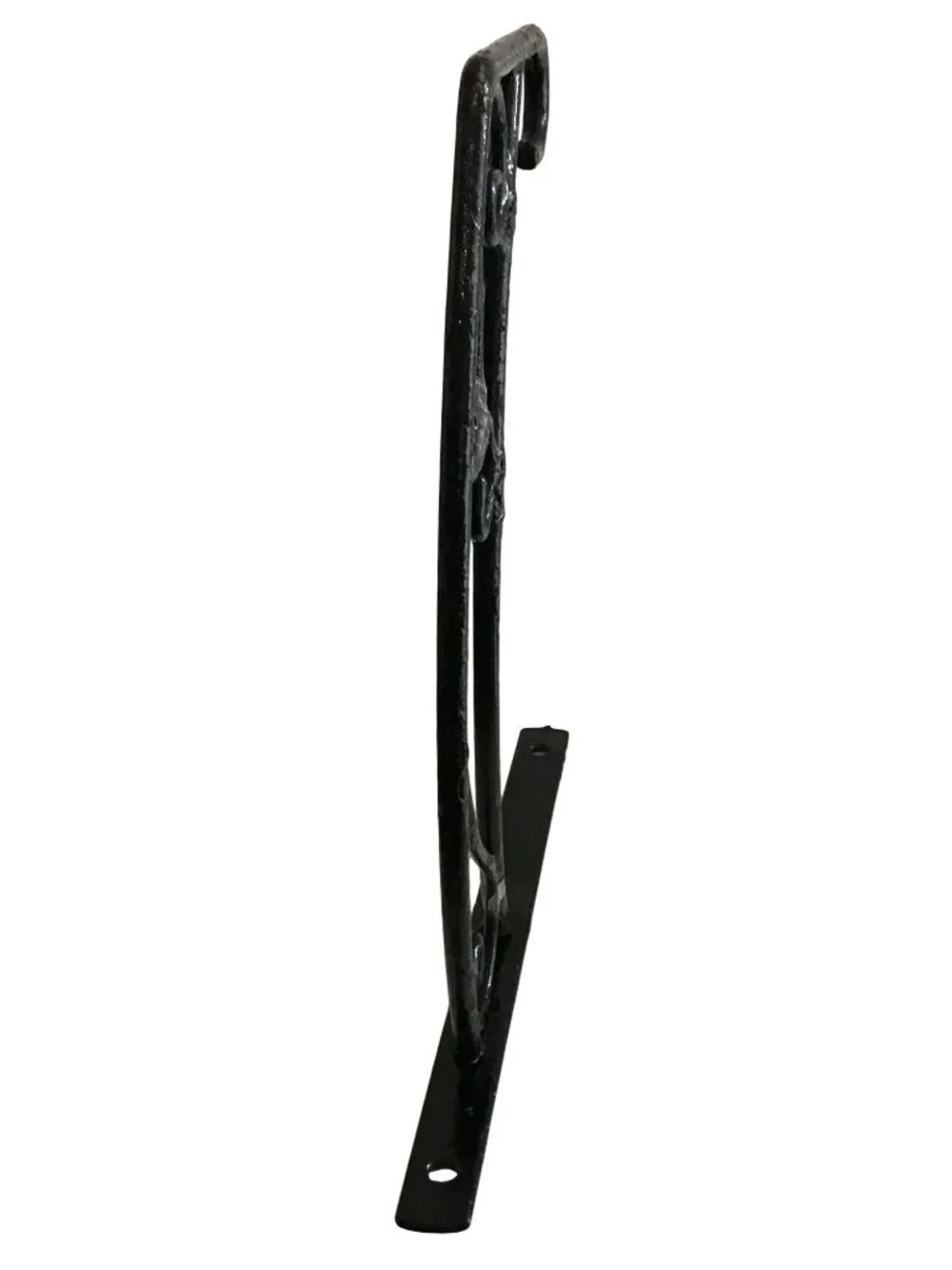 Decorative Black Metal Hanging Basket Bracket With Scroll & Floral Design